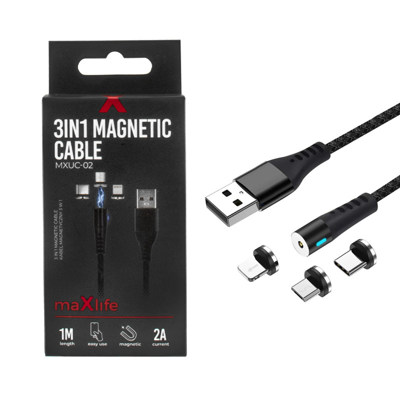 CABLE MAGNETICO 2.1A IPHONE+TIPO C+MICROUSB 
