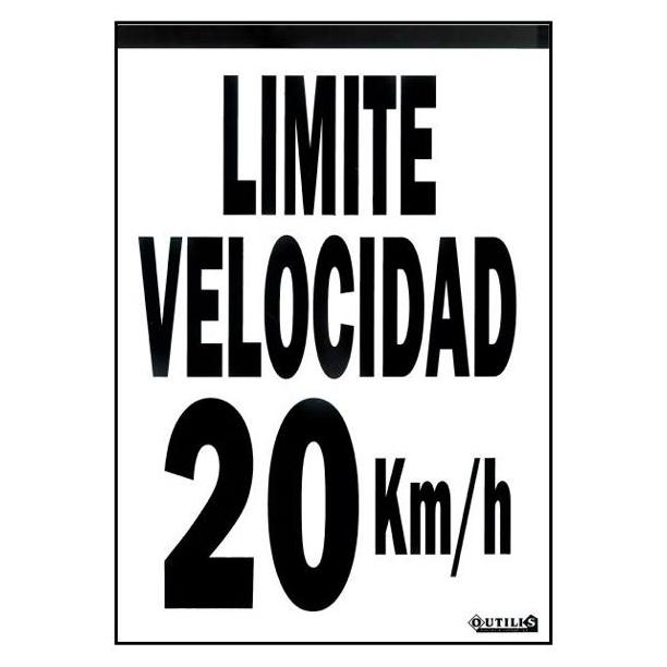 CARTEL DE 30X40 LIMITE DE VELOCIDAD 20 KM/HORA 