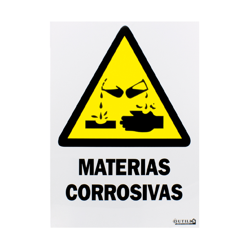 SEÑAL 40X30 "MATERIAS CORROSIVAS"