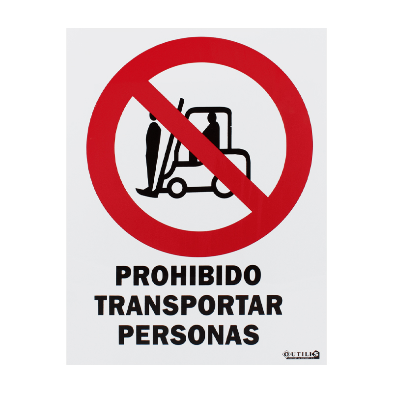 SEÑAL 40X30 "PROHIBIDO TRANSPORTAR PERSONAS"
