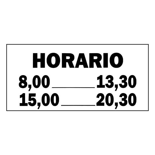 SEÑAL  ADHESIVA DE 18X 37 HORARIO  