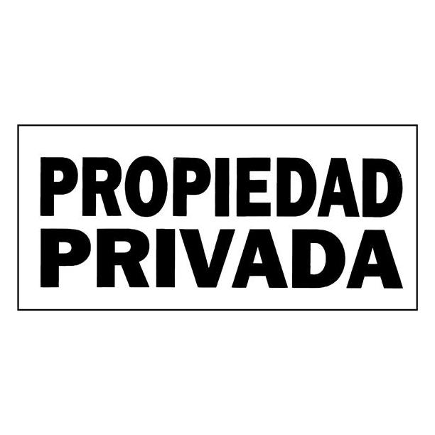 SEÑAL  ADHESIVA DE 18X 37 PROPIEDAD PRIVADA 