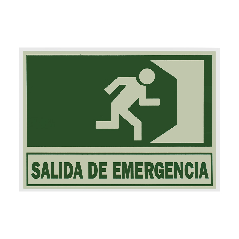 SEÑAL  FLUORESCENTE 21X29 "SALIDA EMERGENCIA"