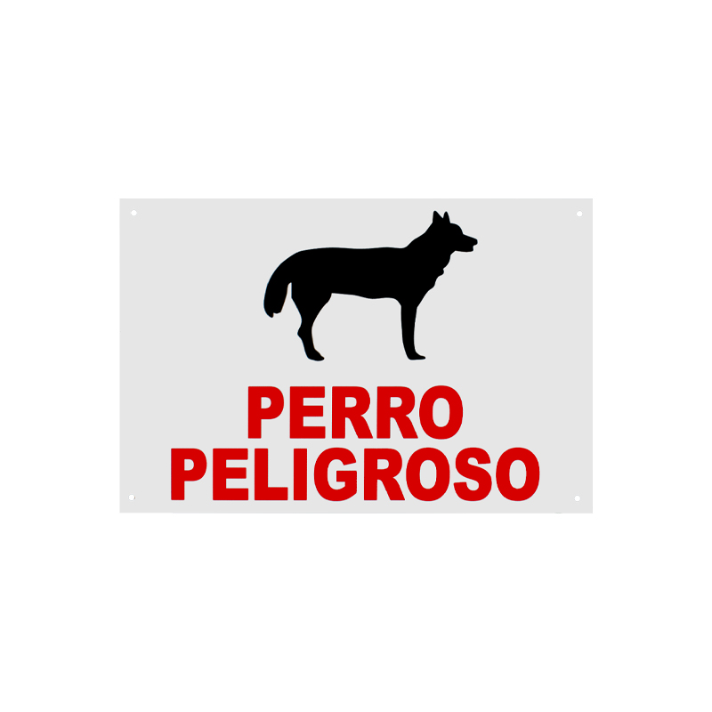 SEÑAL METÁLICA 20X30 "PERRO PELIGROSO"
