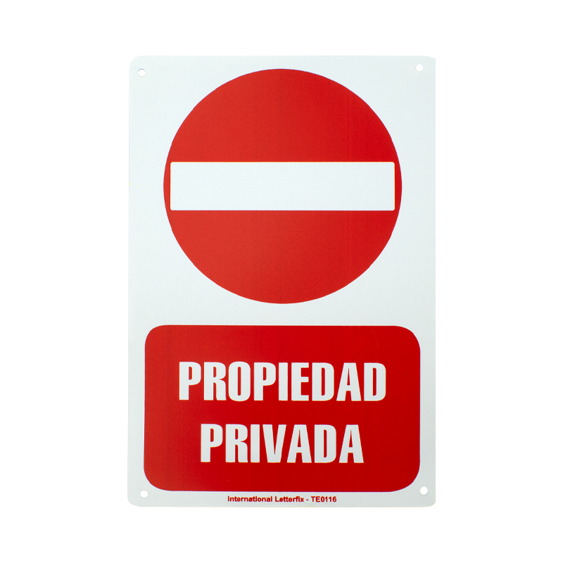 SEÑAL PVC 30X20 "PROPIEDAD PRIVADA"