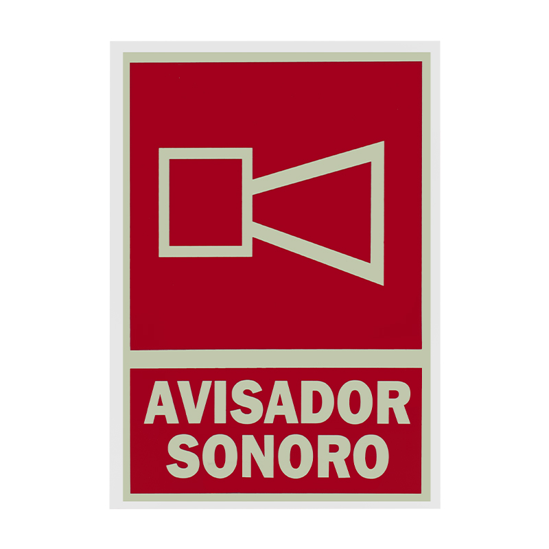 SEÑAL PVC FLUORESCENTE 21X29 "AVISADOR SONORO"